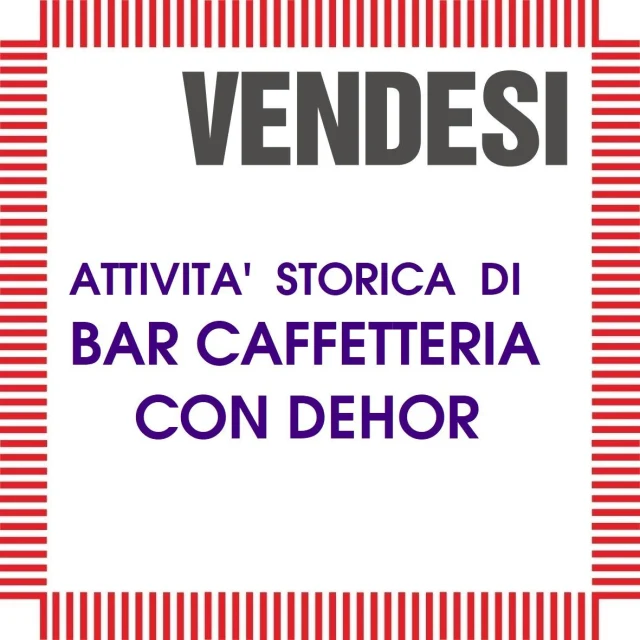 Cedesi attività di bar caffetteria ben avviata – posizione strategica con ampio dehor